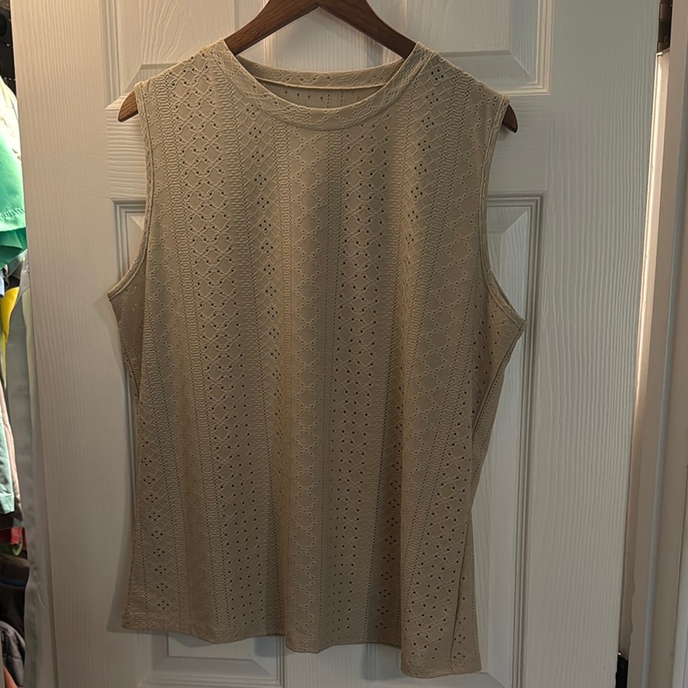 Elegant Beige Sleeveless Top